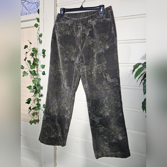 J.‎ Jill  Corduroy Pants in Olive and Pinkll - Picture 2 of 6